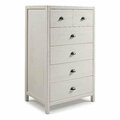 Kd Estanteria 18.5 x 33.13 x 33.63 in. Hampton Five Drawer Chest; Coastal White KD3375923